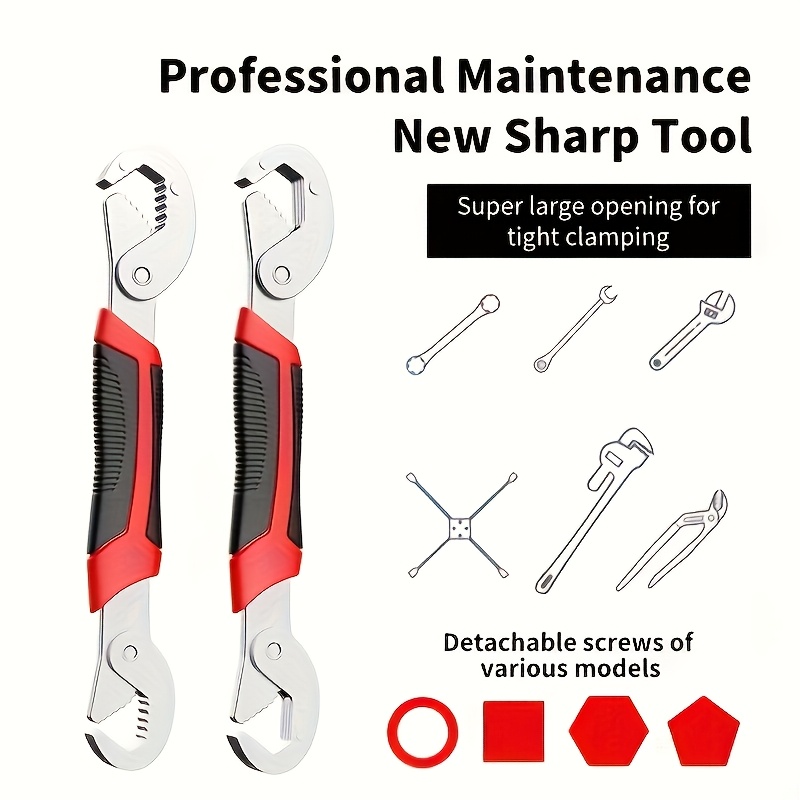 Llave Multifuncional Universal Ajustable con Gran Apertura Rápida - Esencial para Carnaval, Regalo de San Valentín, Herramienta Ajustable de Alta Resistencia - Combinación de Llave y Alicates Multifuncionales, Ideal para Bricolaje y Reparaciones en el Hogar