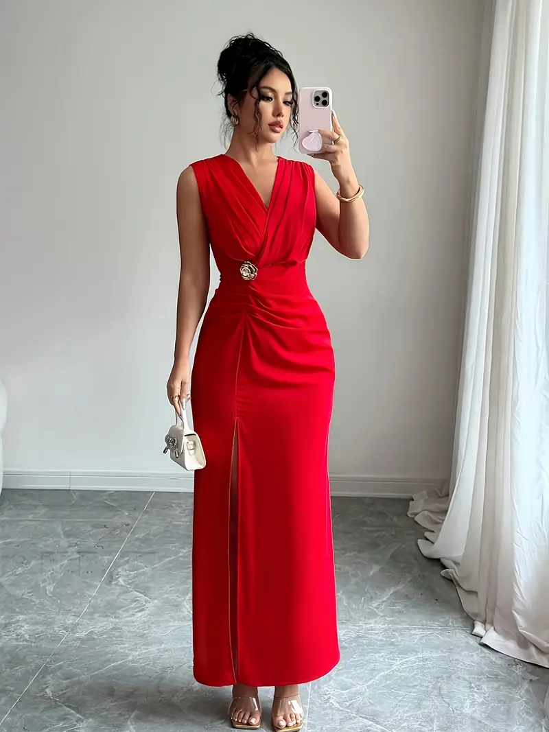 Women's Formal Dress, Slit Pleated *-fit Summer Birthday and Event Dress / Office Dress / Church Dress / Wedding Dress / Holiday Dress / Business Casual Women's Wear / Women's Work Dress / Women's ... Women's Formal Dress, Slit Pleated *-fit Summer Birthday and Event Dress / Office Dress / Church Dress / Wedding Dress / Holiday Dress / Business Casual Women's Wear / Women's Work Dress / Women's ...