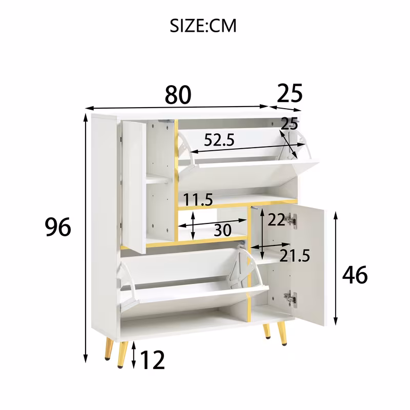 modern shoe cabinet white shoe cabinet high gloss front suitable for living room and foyer 80 x 25 x 96cm shoe storage solution minimalist decor freestanding cabinet homes 2