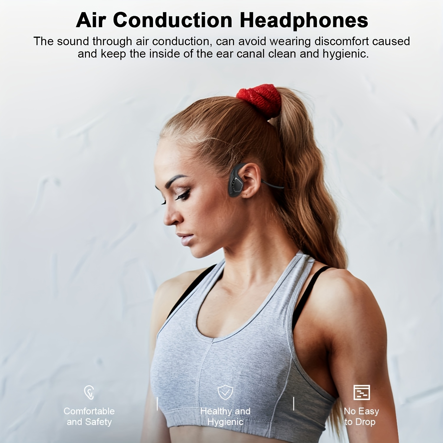 LIFEBEE Wireless Earbuds for Running Sports, Open-Ear Sports Headphones with Touch Control