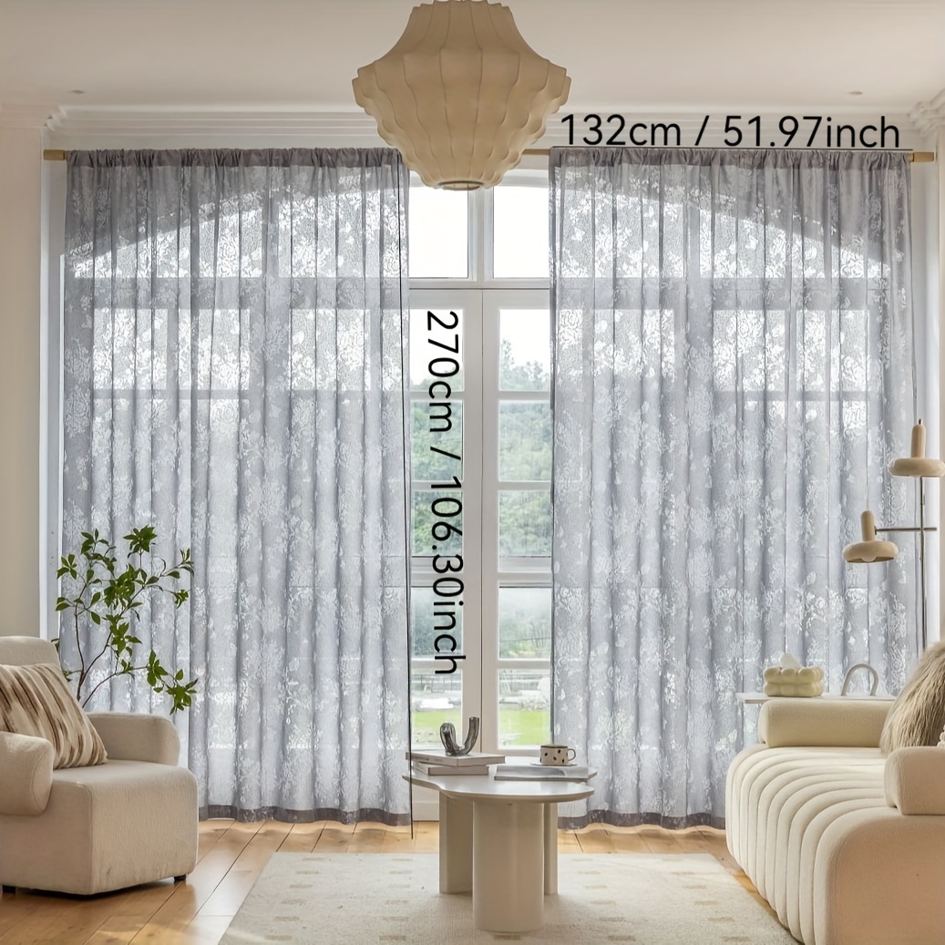 E-shop 2er-Set Fertige Vorhänge, Passend für Wohnzimmer, Balkon, Schlafzimmer, Heimbüro, Stangenmontage Einfach