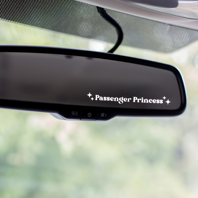 Image of Vibrant Passenger Princess Rear View Mirror Decal - Self-adhesive Vinyl Graphic Sticker With Glossy End - Fantasy Theme Car Accessory For Girlfriend Or Women Truck Owners