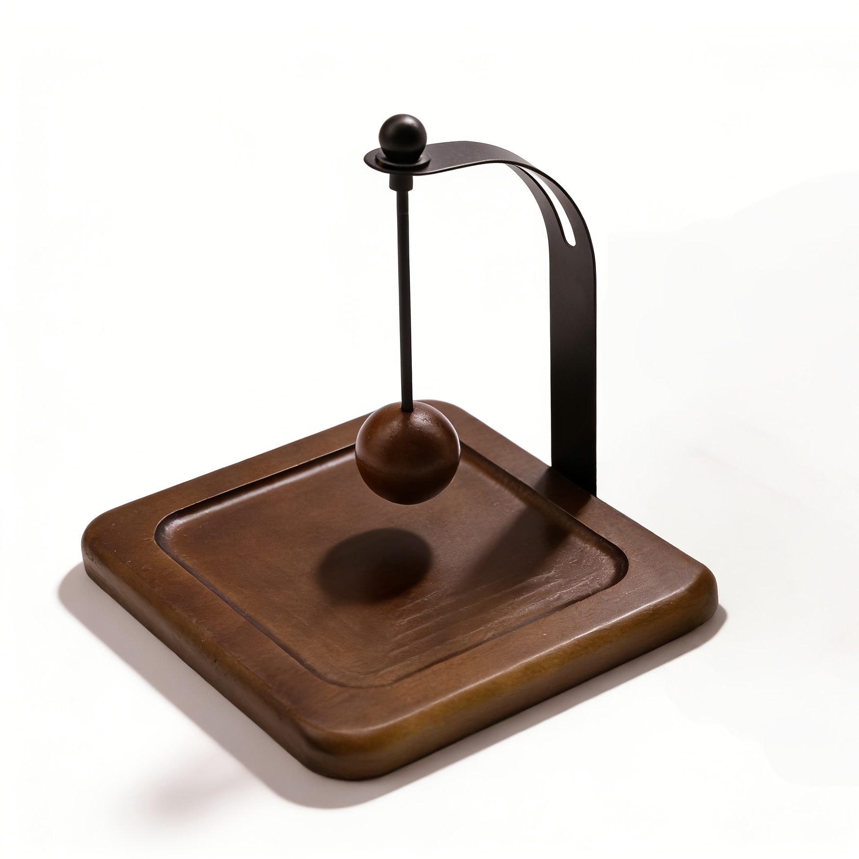 Image of [elegant Napkin Holder] 1pc Elegant Metal Napkin Holder With Spherical Knob | Sleek Black End, Ideal For Dining Table, Bedside Table, Living Room, Hotel, And Coffee Shop Decor