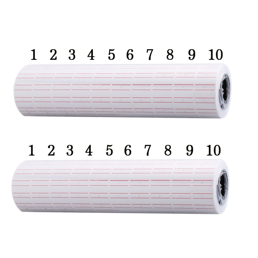 TEMU 6000 stuks (2 drummen/20 rollen) enkele rij ponspapier supermarkt prijskaartje papier prijslabel