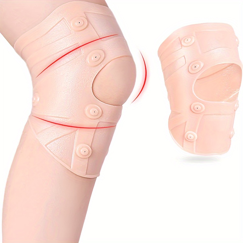 Image of 1pc Magnetic Relax Knee Sleeve, Knee Brace Support Compression Sleeves Silicone Knee Brace, Open Patella Knee Belt (long Style)