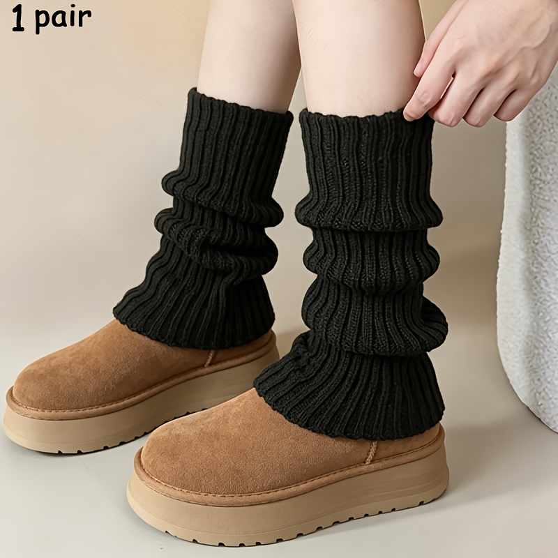 TEMU 1 Pair Of Women'-color Decorative Leg Warmers, Stylish Long Leg Warmers For Cold Weather, Easily With Various Outfits, Harajuku-style Y2k Spicy