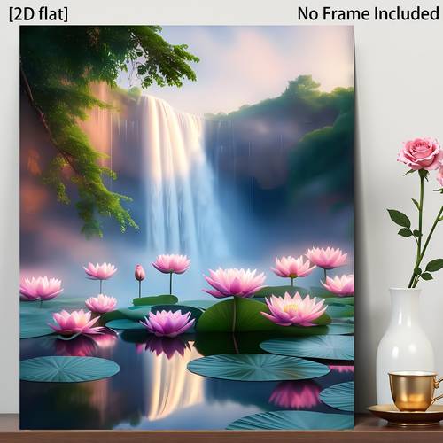 item picture 2d flat frameless professional art use 1pc paint by numbers kit romantic waterfall decoration painting suitable for wall decor for beginners and art enthusiasts no painting skills required