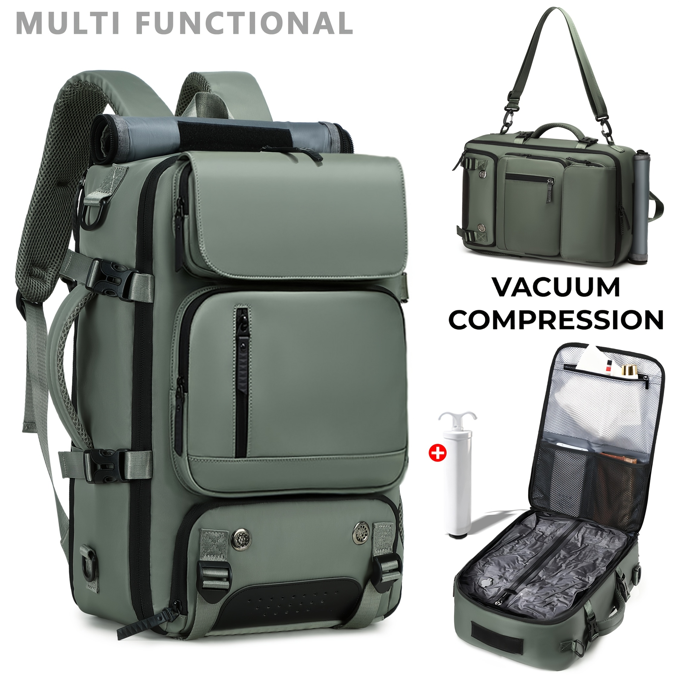 TEMU Nuovo da a Compressione Sottovuoto con Pompa a Vuoto, Borsa Multifunzionale da 16 Pollici per Laptop Business Casual, Borsa Sottovuoto Multiuso,