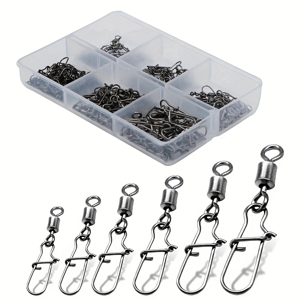 210PCS Barrel Snap Swivel Fishing Accessories, Premium Fishing Gear  Equipment with Ball Bearing Swivels Snaps Connector for Quick Connect  Fishing Lures 
