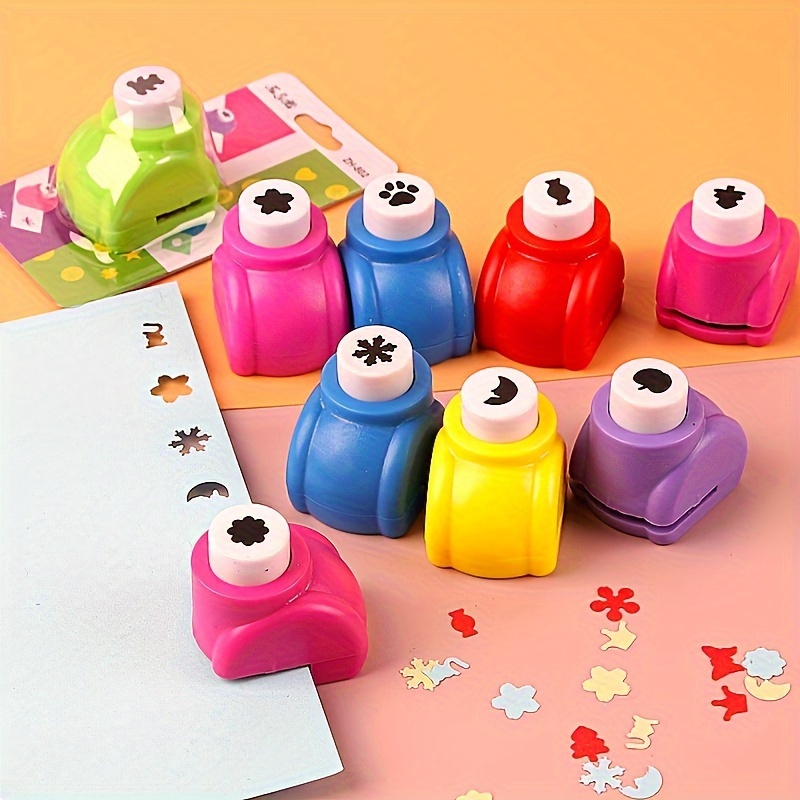 TEMU 6pcs Mini Embossing & Punch Set - Assorted Colors, Portable Craft Tools For Diy Scrapbooking, Greeting Cards & Journal Decor