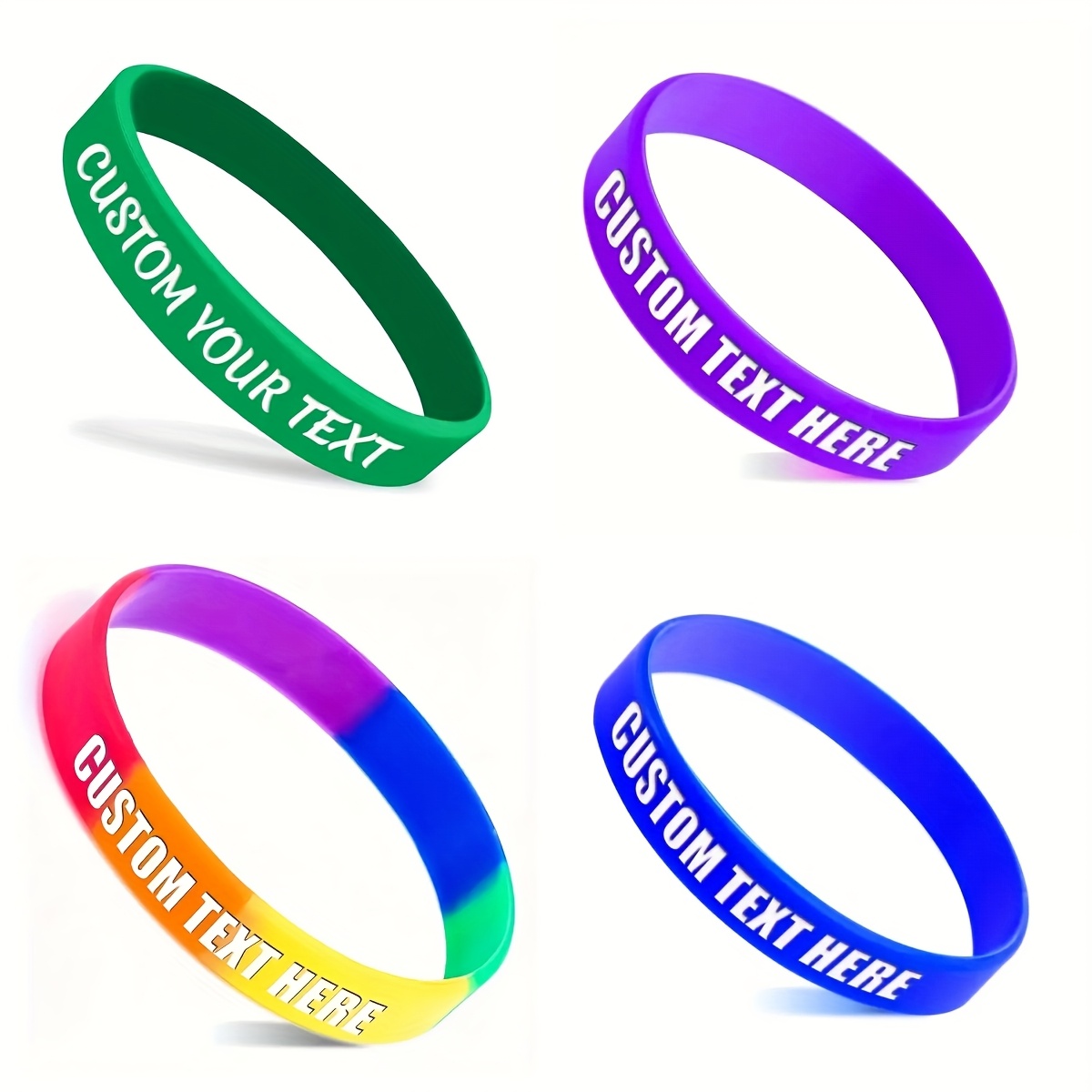 112pcs Customizable Multicolor Silicone Bracelets for Events