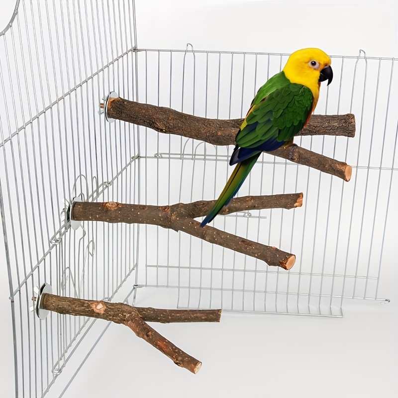 Wooden Bird Stand Parrot Standing Tree Fork Bird Cage - Temu