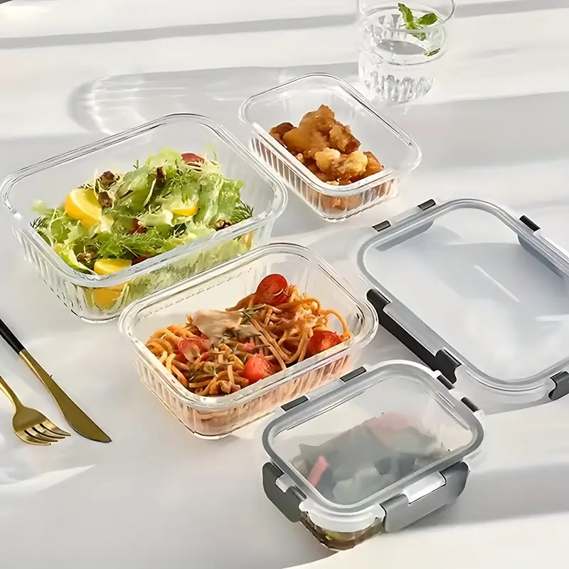 21pcs 10 glass bowls 10 sealed lids 1 dishcloth of high borosilicate sealed lid food storage container glass reusable suitable for food storage in microwave ovens ovens refrigerators dishwashers offices schools and camping Product details 3