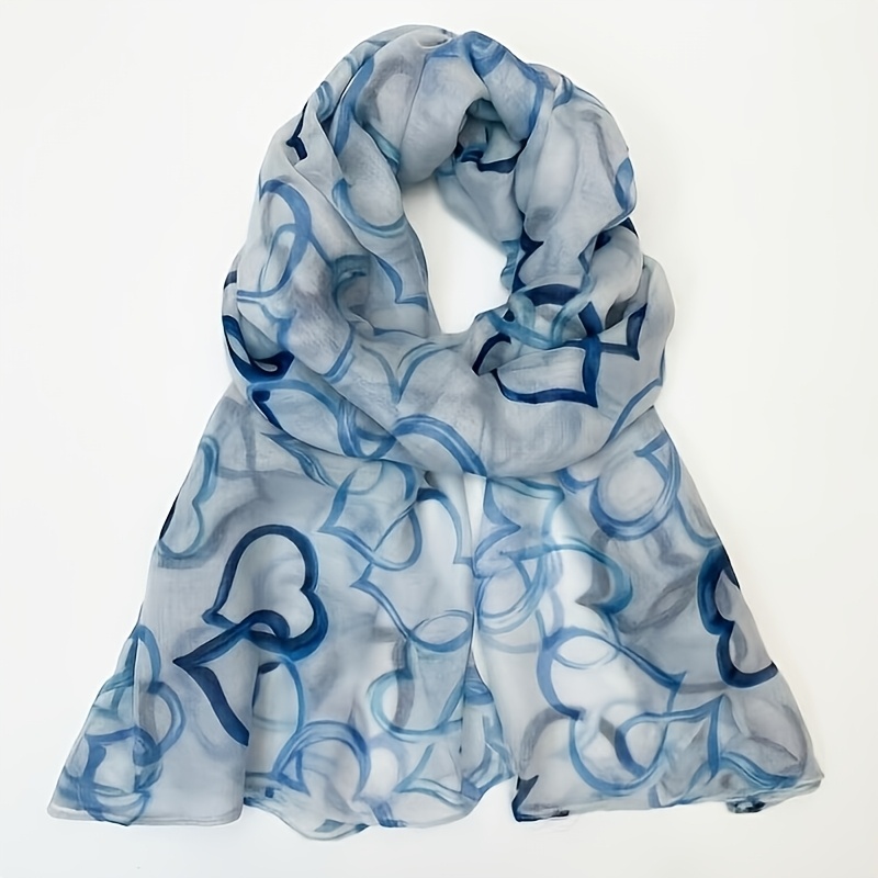 A Women's Colorful Heart Print Scarf