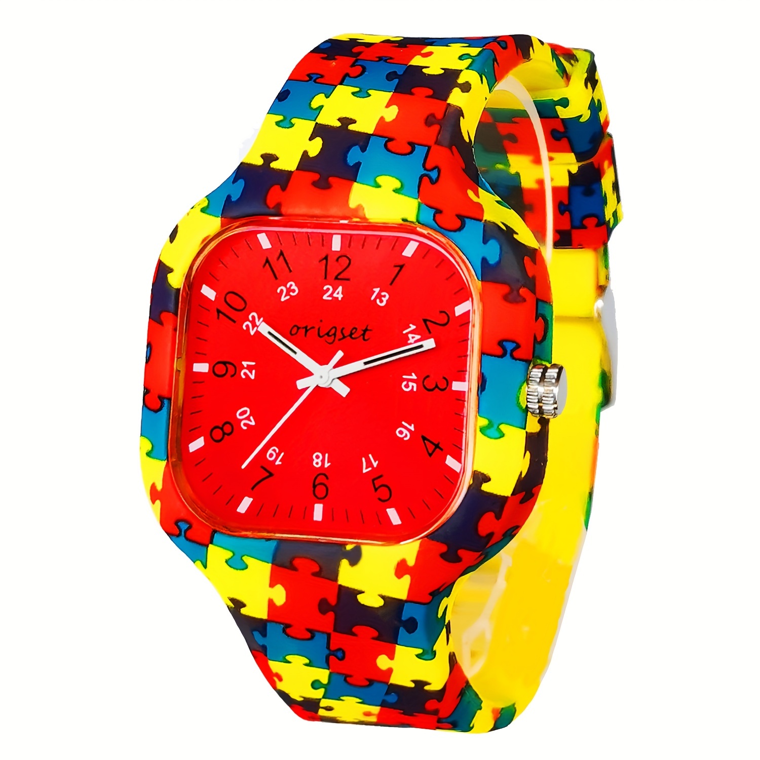 

Origset Nurse Watch For Medical Students Doctors Women Men Unisex Second Hand And 24 Hour Yellow Puzzle With Red Dial