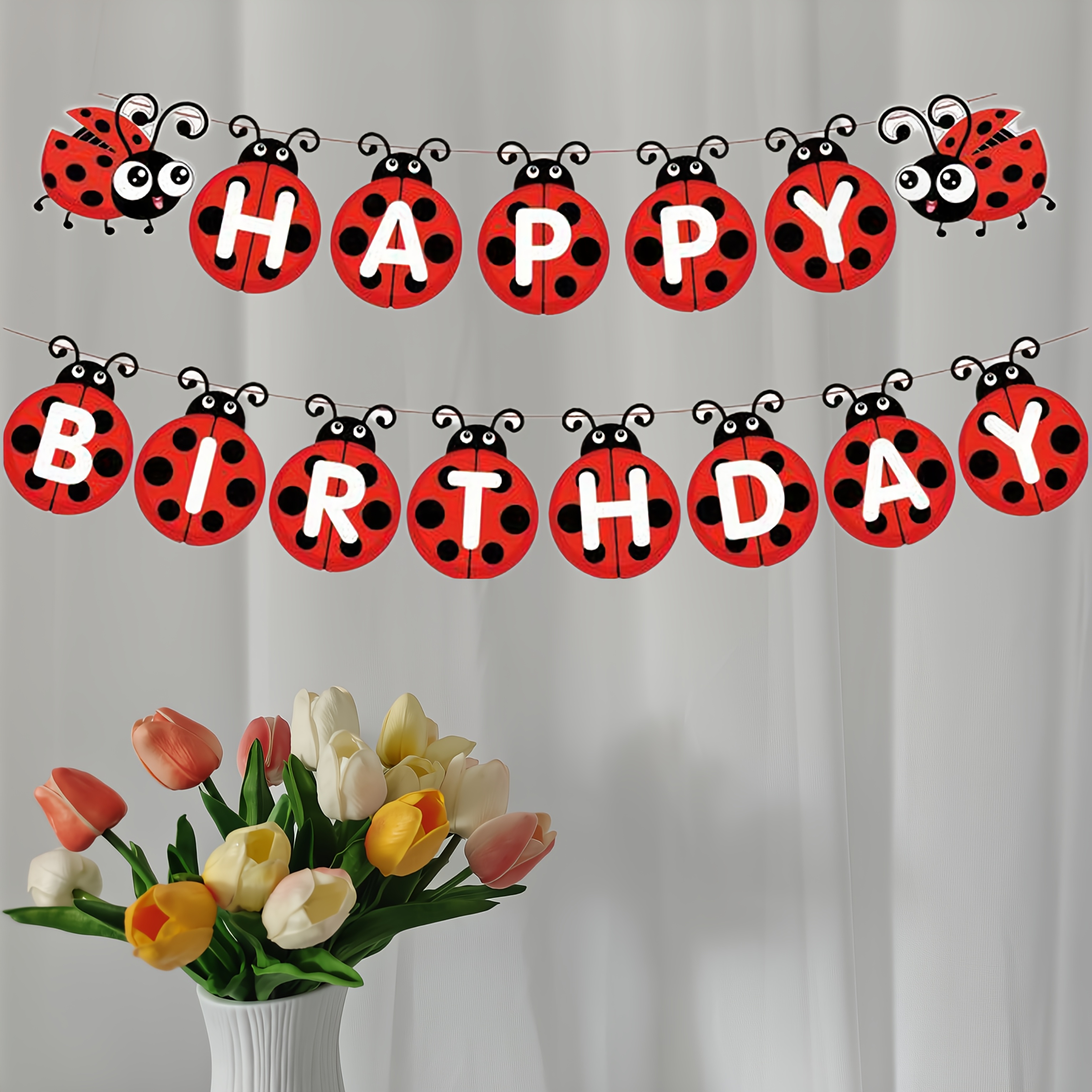 Ladybug Theme Birthday Banners Party Decorations For Celebrating