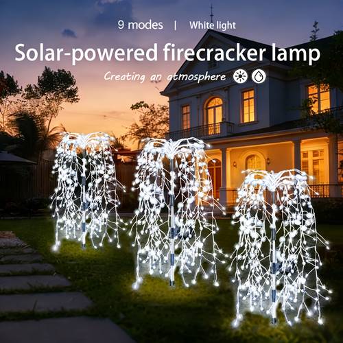 1pc 120 200 led solar string lights outdoor lawn lights 9 ip44 lighting suitable for courtyards gardens garden lighting celebration lighting sturdy plastic construction lithium battery powered