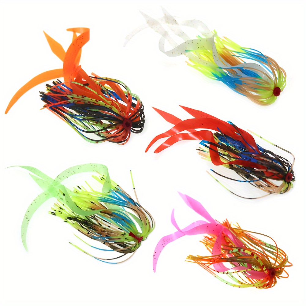 

1bundle/5bundles Silicone Jig Lure Skirts Fishing Skirts Replacement For Spinnerbait Buzzer Saltwater Fishing Lure Accessories