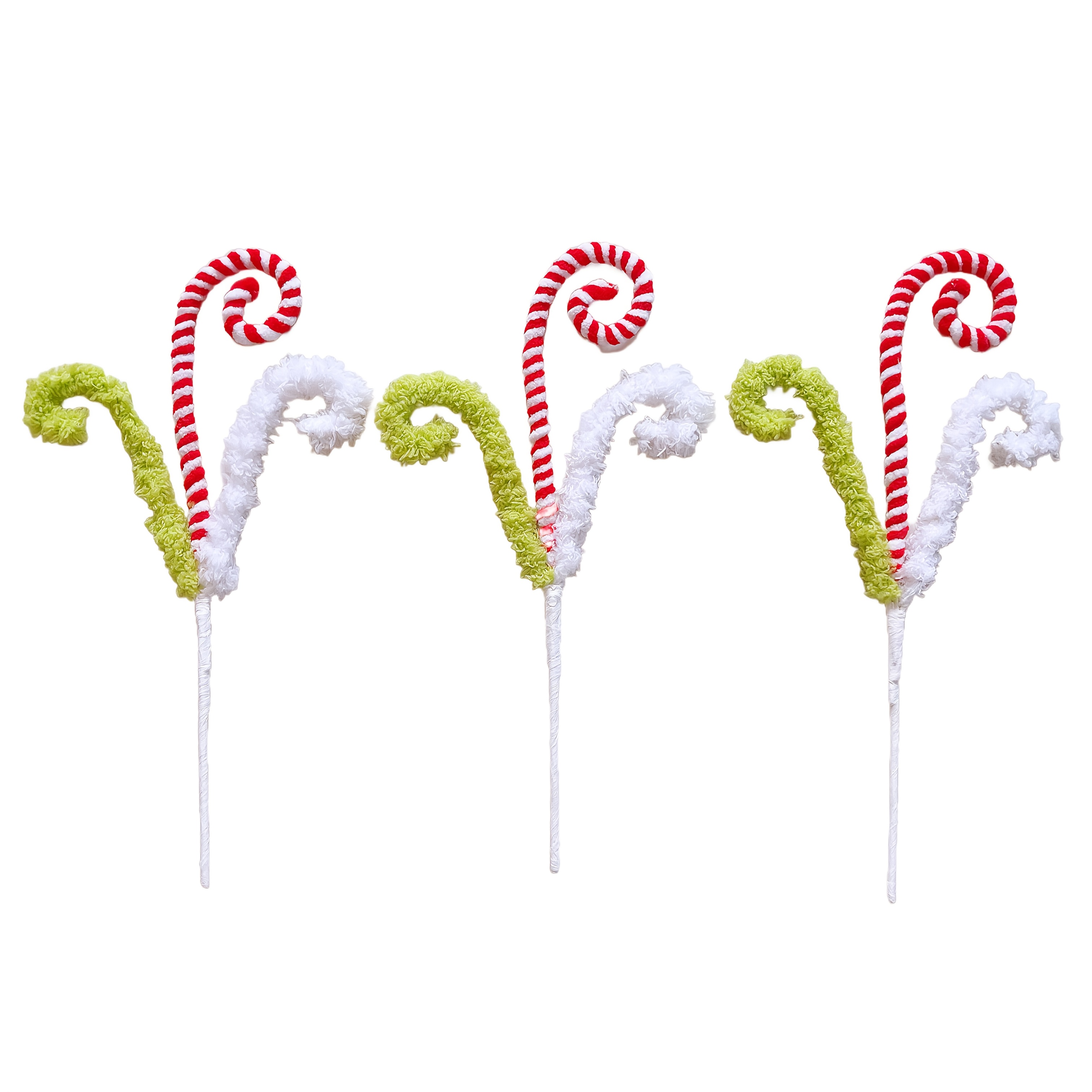 TEMU 3pcs Christmas Tree Topper Picks Decorations Tree Picks Ornaments Wool Curly Stems Branches For Home Wreath Vase Filler Crafts Holiday Party