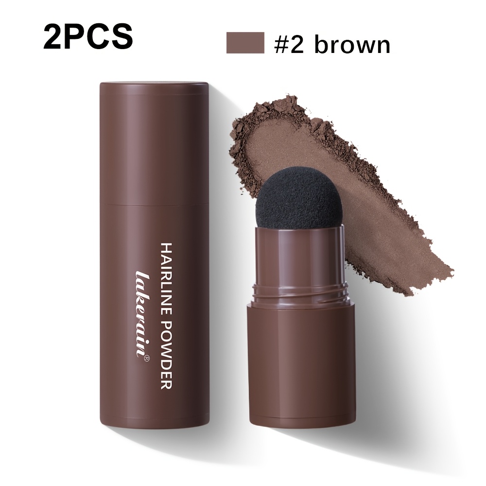 Image of 2pcs Hairline Powder Stick, Instant Hairline Coverage Stick, Natural Finish & Sweat-proof, Hair Shading Sponge Pen, Conceal Grey , Hairline , Strong Coverage That Seamlessly With Natural For A