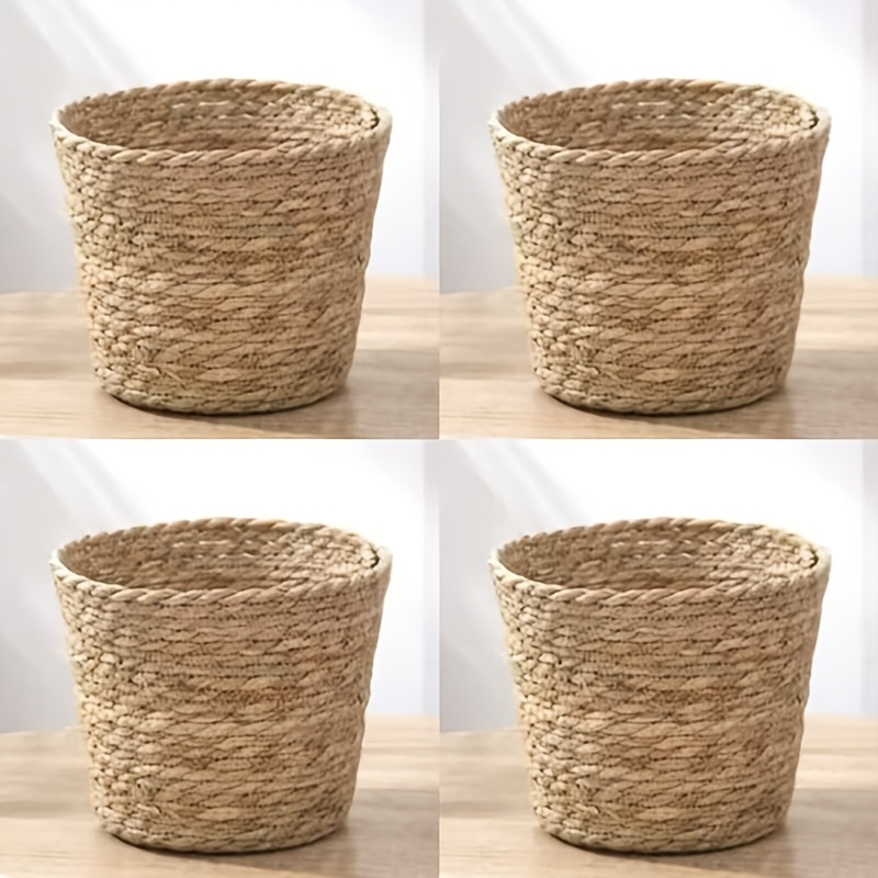 4pcs Handcrafted Round Planters | Durable And Stylish, Suitable For Indoor And Outdoor Decoration, Ideal For Medium Plants Gardening Gift,home Decor