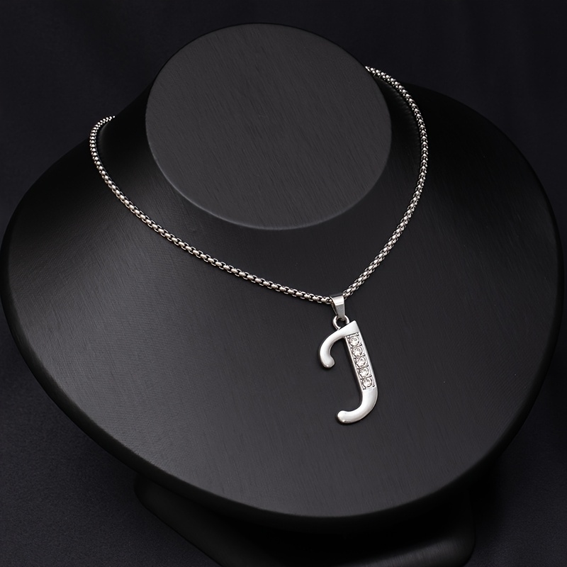 Simple Stylish Women's 26 English Letters Titanium Steel Necklace
