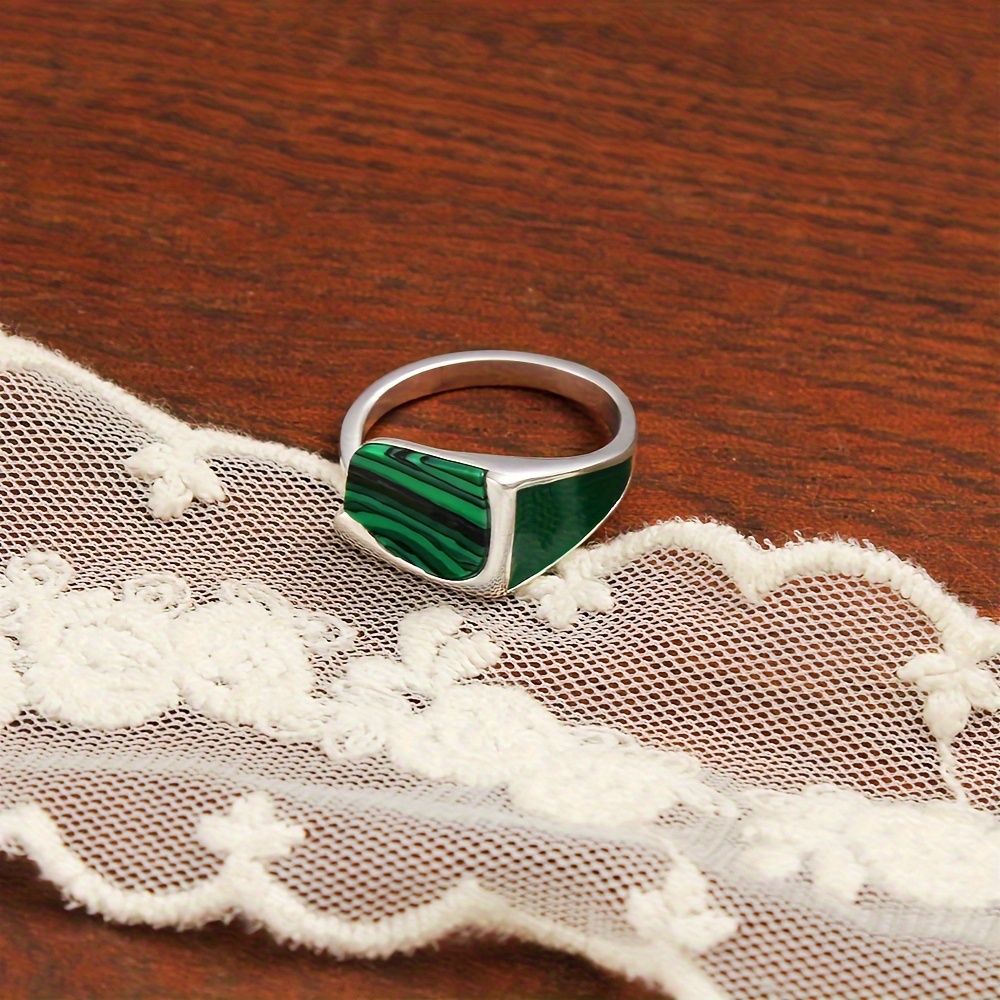   vintage elegant 925 sterling silver open cushion ring with turquoise inlay no plating versatile for daily party wear   compatible details 8