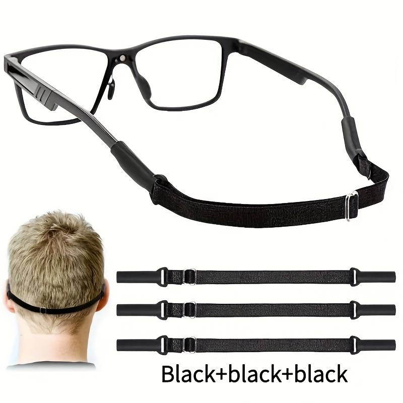 TEMU 3pcs Adjustable Eyeglass Straps, Non-slip No-tail Design, , Durable Polyester, Unisex Anti-loss, For Sports/reading/work, Stylish Eyewear Chain