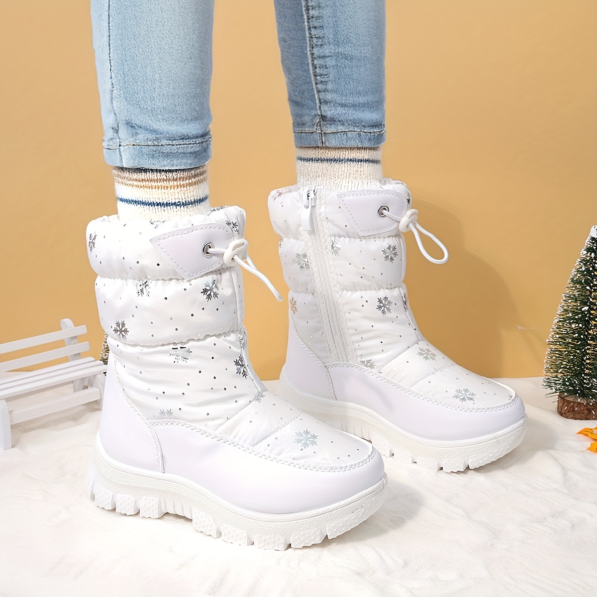 Meisjes Winter Sneeuwlaarzen - Verdikte Warme Anti-Slip Traction Tread