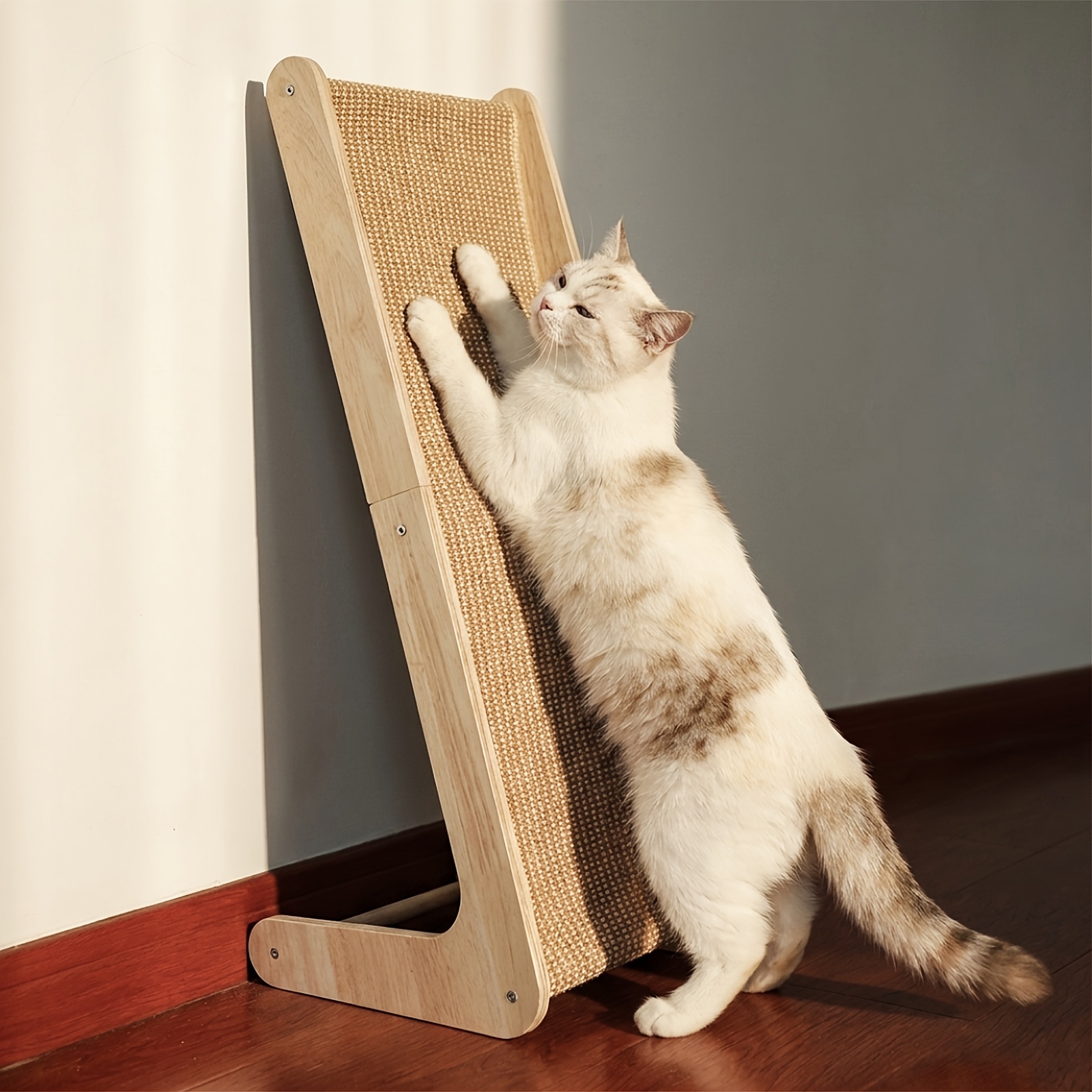 Cat Scratcher Post For Indoor Cats, L-shape Premium Sisal Durable Non-crumbling Strong Load Support, For Living Room Corner Bedroom Doorway- Must-have Toy, Perfect Gift For Pet Owners