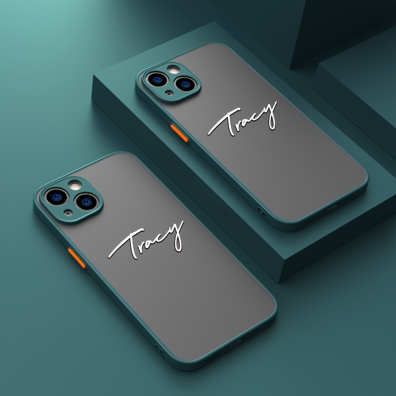 TEMU Personalized Customized Name Case Compatible With Iphone 17 16 15 14 13 12 11 Pro Shockproof Armor Anti-fall Colored Matte Phone Case Luxury