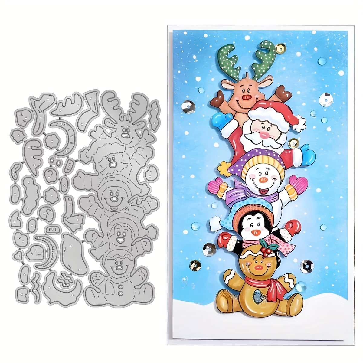 

1pc Christmas Family Scrapbook, Metal Cutting Template, Diy Scrapbook Artist Metal Cutting Die, Craft Lovers, Suitable For Envelope Gift Paper Card Making