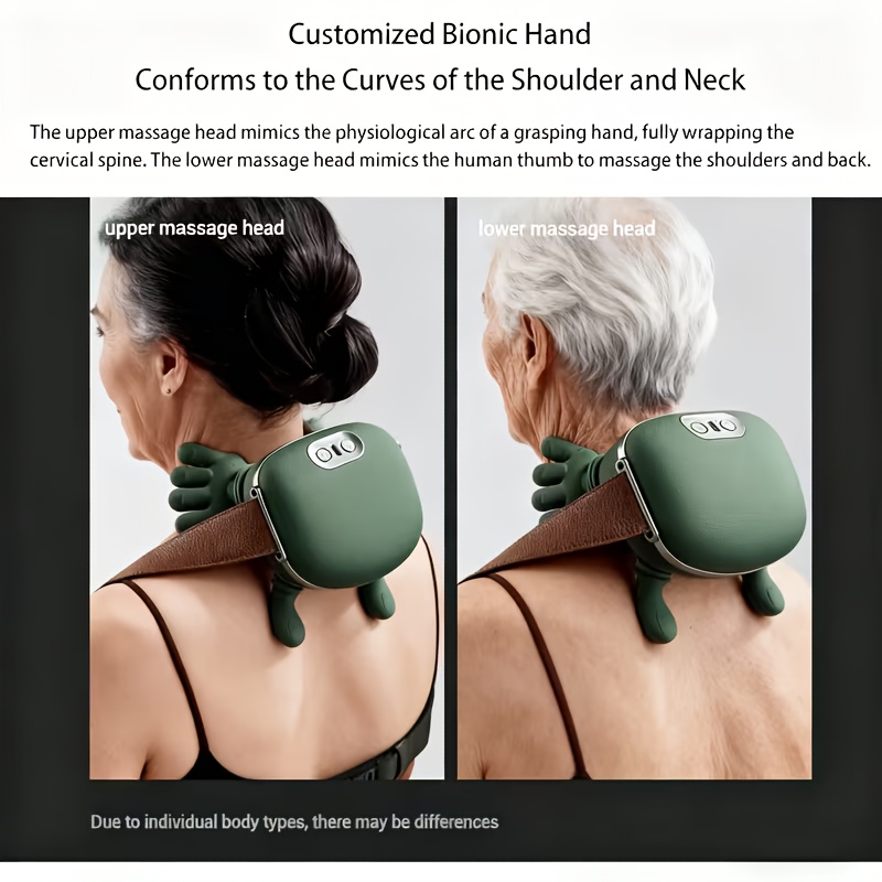 a bionic neck and shoulder massager with heating function this electric kneading muscle massage pillow is designed for full body including the neck waist and legs it features three making it ideal for post exercise and everyday use Product details 4