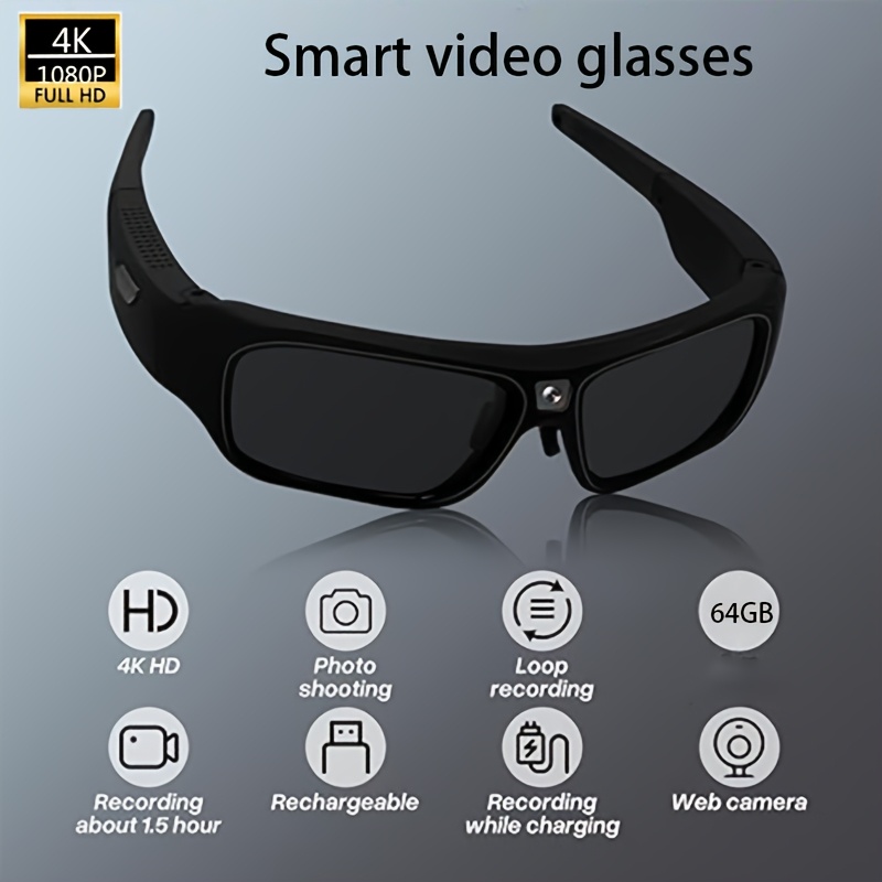 Lunettes Caméra HD 1080P Pour Sport Et Extérieur - Enregistrement Vidéo Intelligent Avec Micro SD 32 Go !