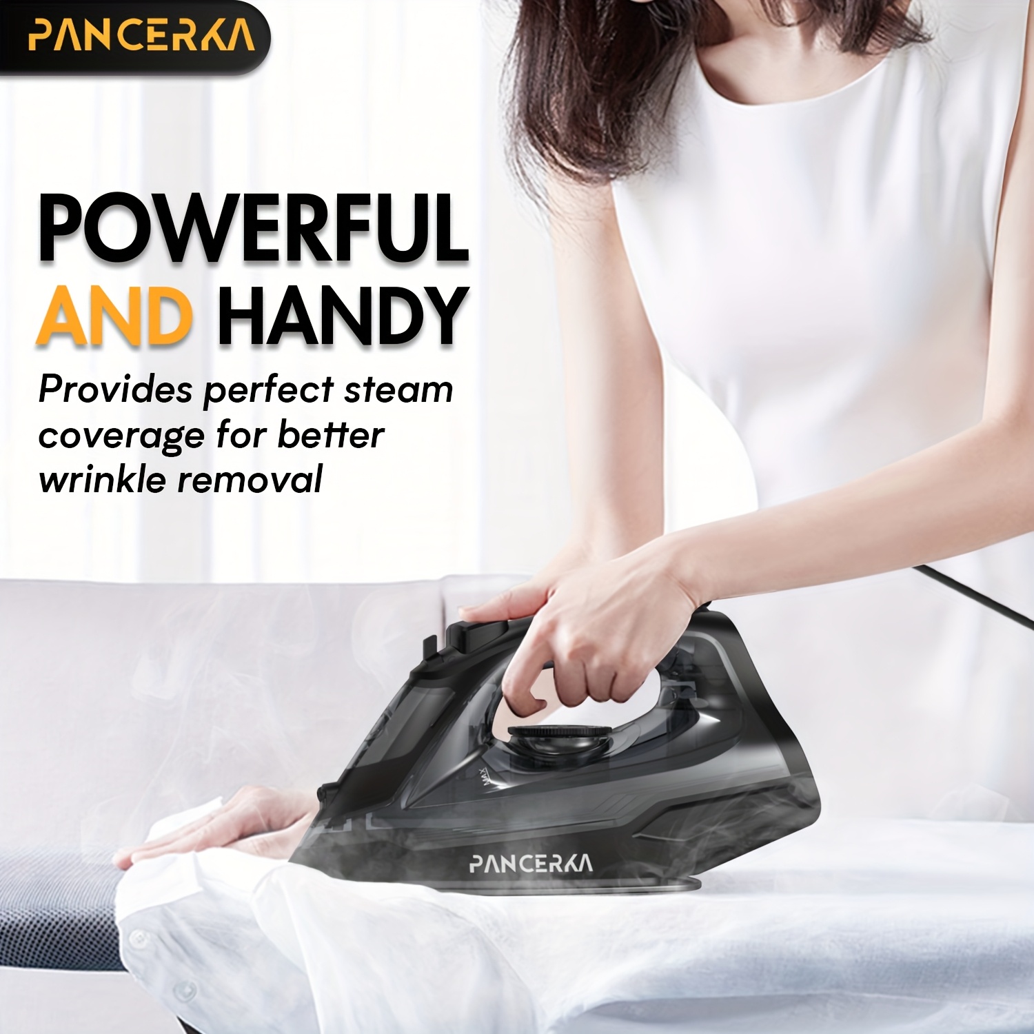 1pc   1600w electric steam iron  ing   non stick base plate adjustable steam   of steam   anti drip powerful long lasting steam for all fabrics eu plug Product details 7