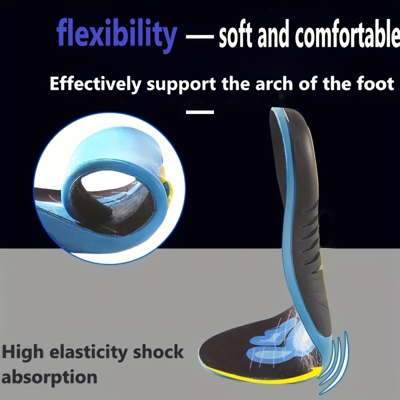 1 Pair Arch Support Sneakers - Shock-Absorbing, Breathable Fabric, High-Elasticity, Unisex Sports & Basketball Footwear with Blue & Yellow Design, Arch Support Shoes|Trendy Footwear|Comfortable Fit, Basketball Shoes