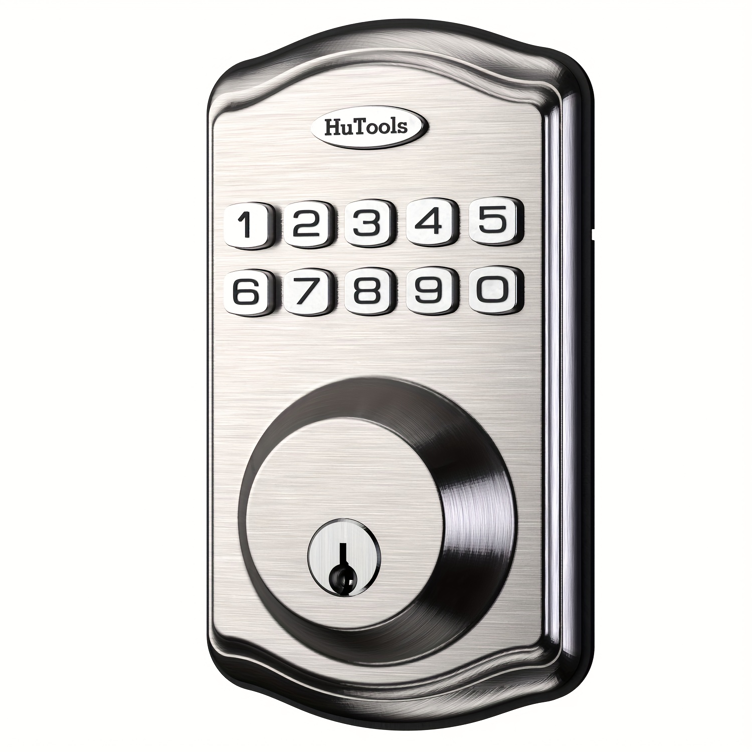 

Keyless Entry Door Lock, Electronic Keypad Deadbolt Lock, Auto Lock, 1 Touch Locking, 20 Customizable User Codes, Back Lit, Easy Installation For Front Back Door, Satin Nickel
