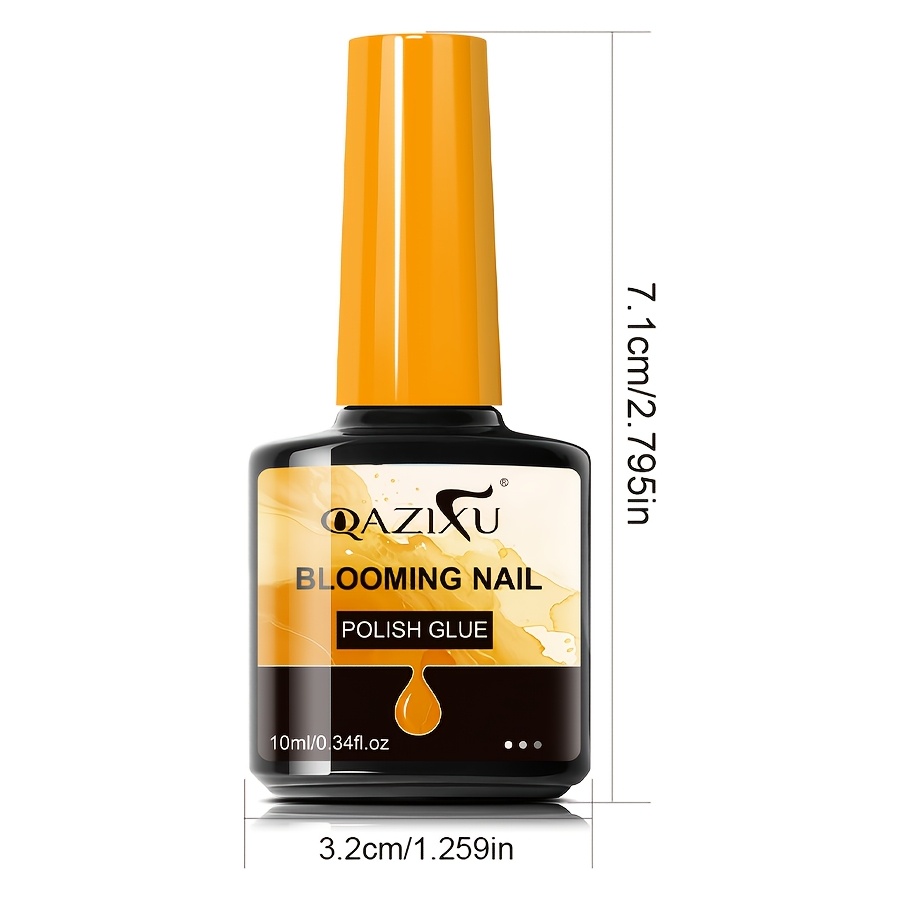 Qazixu 1 Bottle 10ml Transparent Blooming Gel Nail Polish - Led Soak-off, Effect, Marble Pattern, Perfect For Diy Spring/, Transparent Nail Flower Gel, No Required