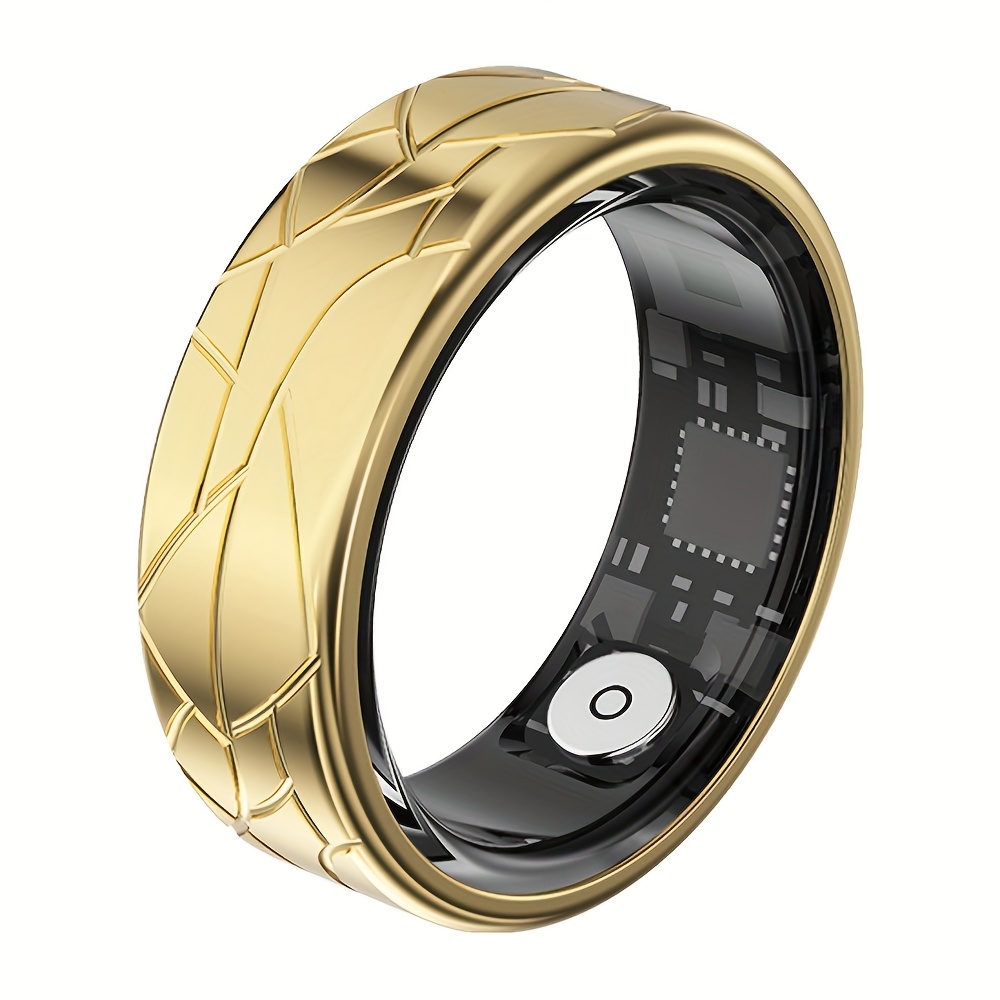Fitness Tracker Smart Ring with Magnetic USB Charging, Multi-Sport Tracker, Long Battery Life - Stylish Golden Design, Suitable for Men And Women Father'S Day, Mother'S Day, Valentine'S Day Gifts