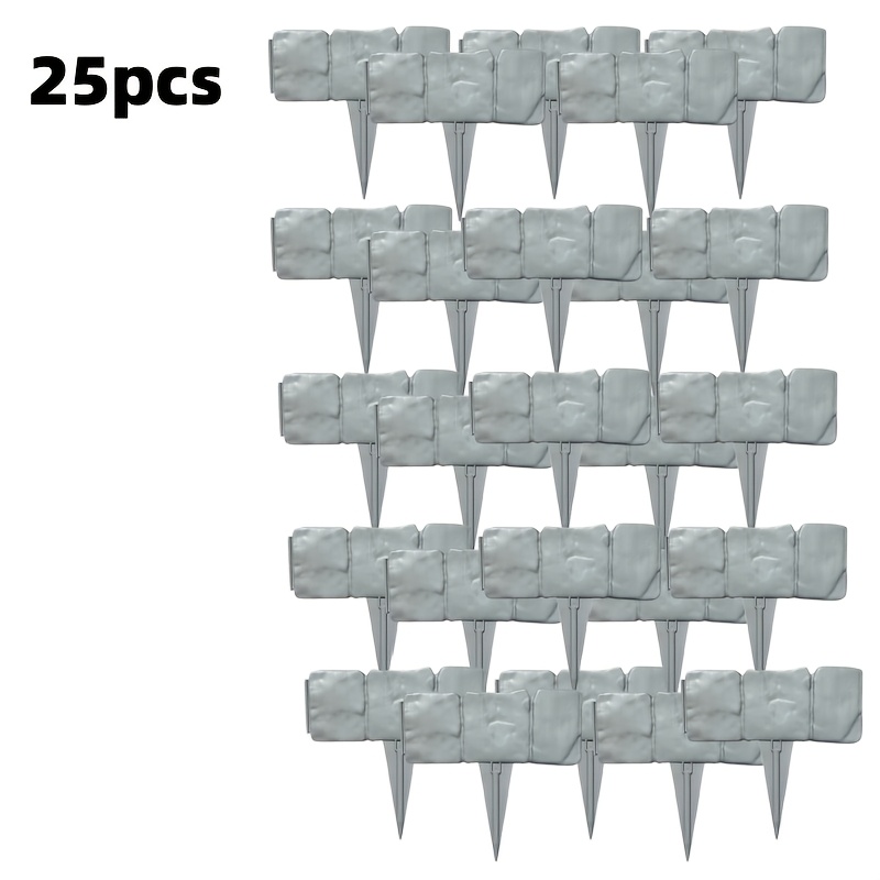 TEMU 25pcs Fencing Panels. Sturdy And Reliable, Easy Assembly Without Hand Tools, , Lawn And Stone Separator, Flower Bed Border