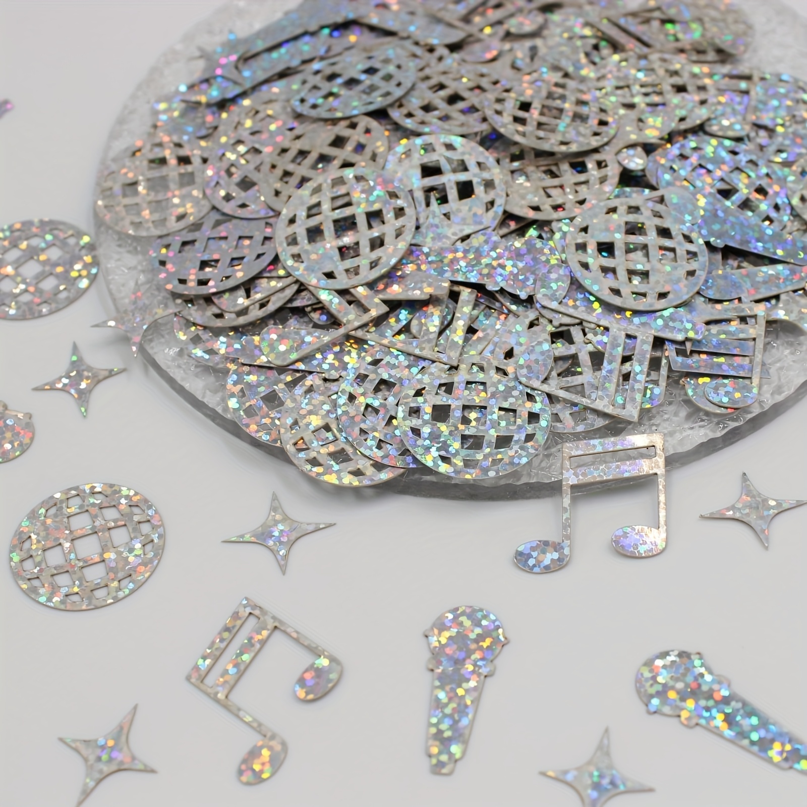 100pcs glitter party decorations mini confetti and musical note confetti suitable for graduation dinners wedding arrangements music party decorations