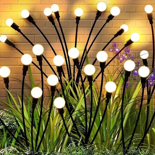12 stück solar-glühwürmchen-leuchten für draußen, flammenlose funkelnde glühwürmchen-laternen für garten, weg, rasen – kunststofflichter mit betrieb, ideal für weihnachten & außendekoration