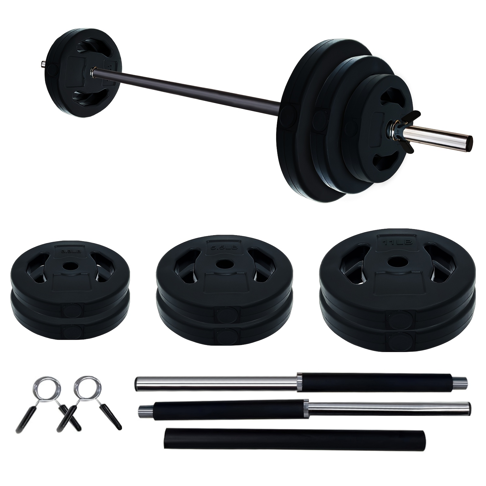 Adjustable Barbell Weight Set, Adjustable Free Weights for Home And Gym Workout, 40LB, Black