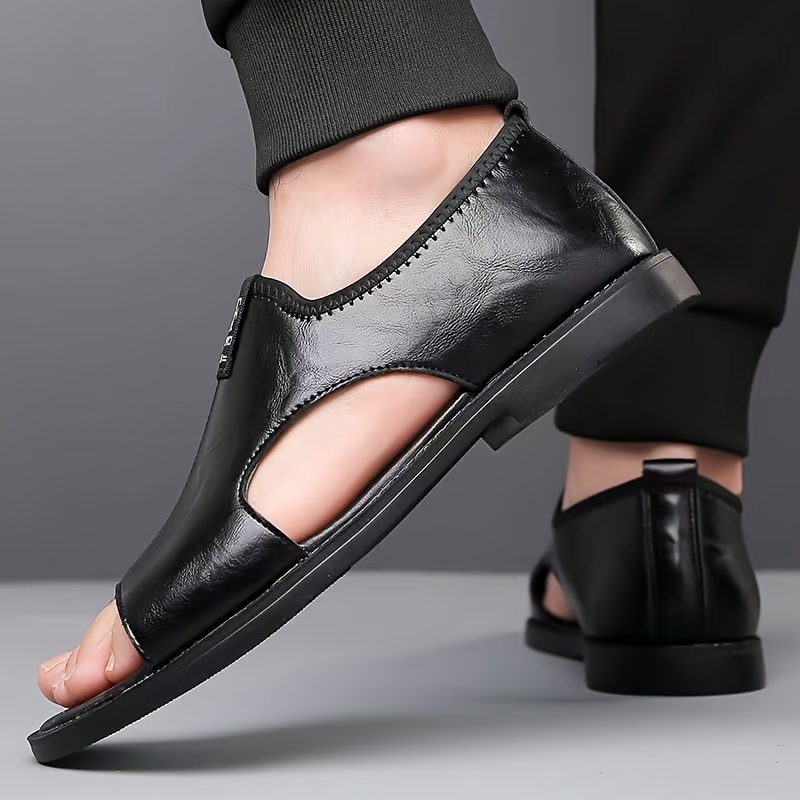 plus sie mens solid color open toe breathable sandals comfy Temu