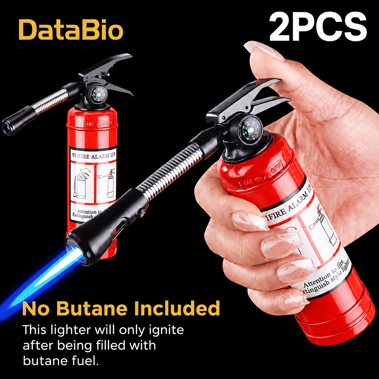 TEMU (no Butane) 2-pack Creativity Lighters, Multifunctional Inflatable Lighters, Stylish Lighters, Refillable Butane Windproof Lighters For Camping,