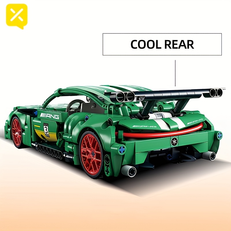 Sports Car Building Kit, ABS Construction Set, Green Race Car Model, Vehicle Theme Toy for Adults 14+, Ideal for Living Room & Bedroom Decor, Perfect Gift for Halloween Or Christmas, Best for Christmas