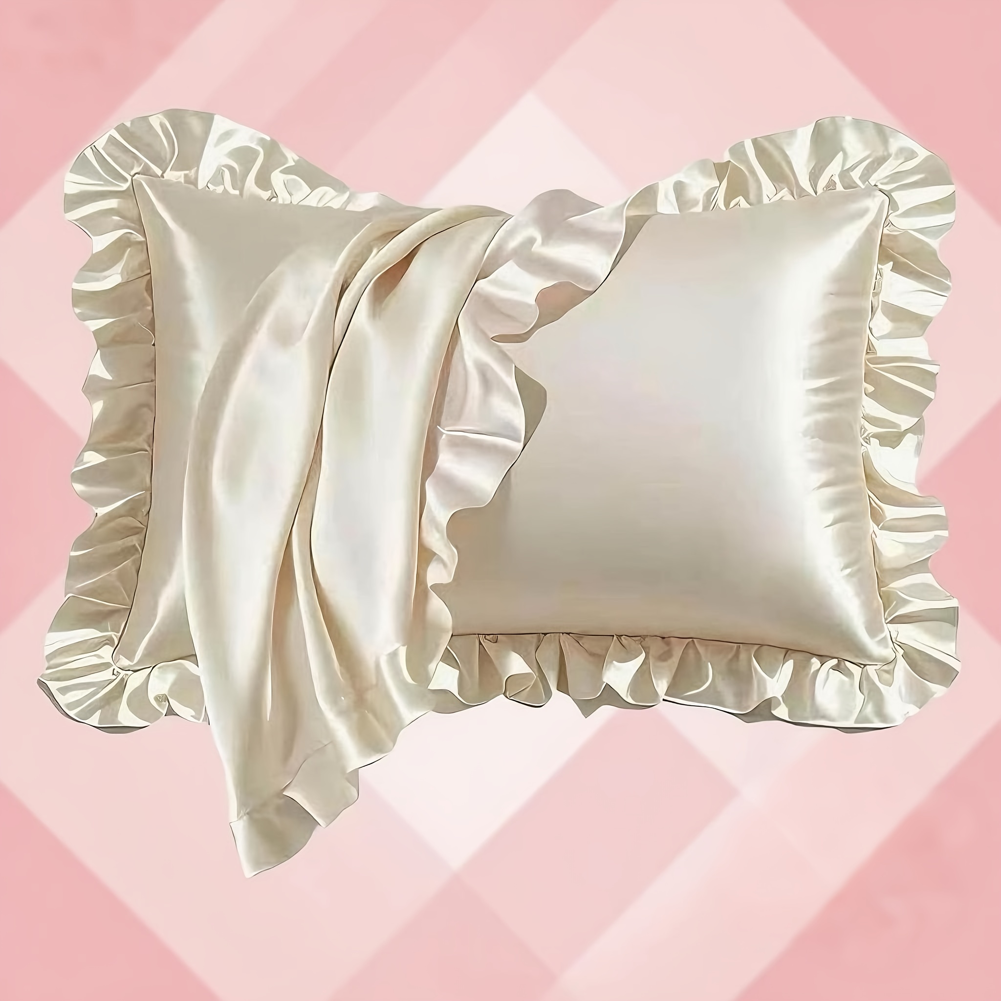 TEMU 1-Pack Satijnen Kussensloop met Envelopsluiting, Haar- en Huidvriendelijk, Ideaal voor Slaapkamer, Woonkamer en Kampertrips, Perfect Kerstcadeau