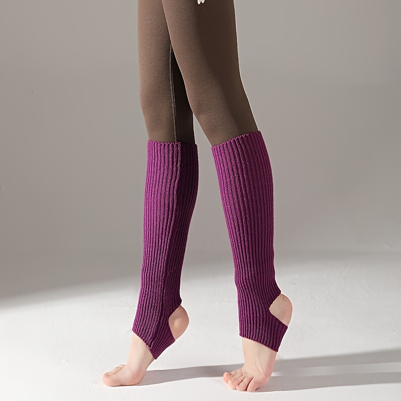 2 Pairs Long Stretch Knitted Stirrup Dance Ballet Leg Warmers