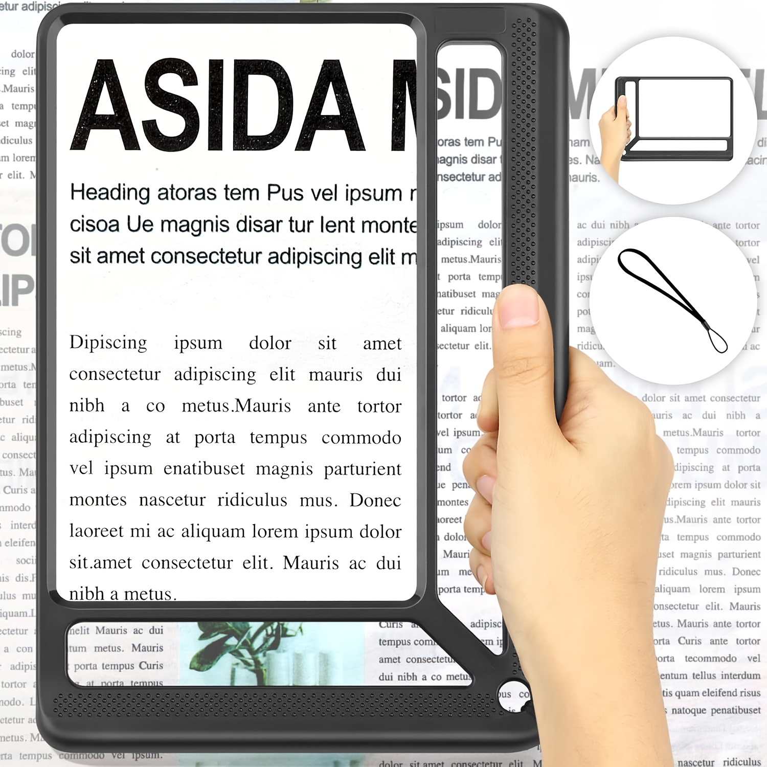10x Full Page Magnifying Glass For Reading, Lightweight Rectangular Design A Spacious Viewing Area For Book Pages, Handheld Magnifier Ideal For Reading Small Text For Seniors And With