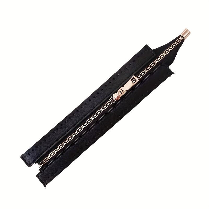 10 Color Options For Handmade Bag Zipper Additions, 24cm Pu Metal Tooth Zipper Weaving Bag Components